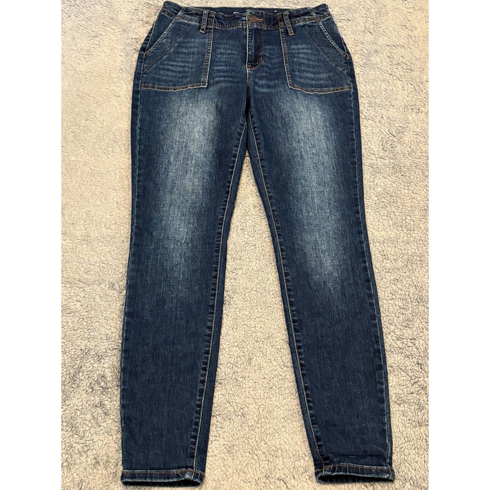 Maurices Jeans Womens Size M Slim Skinny Dark Wash High Rise Stretch Blue Denim